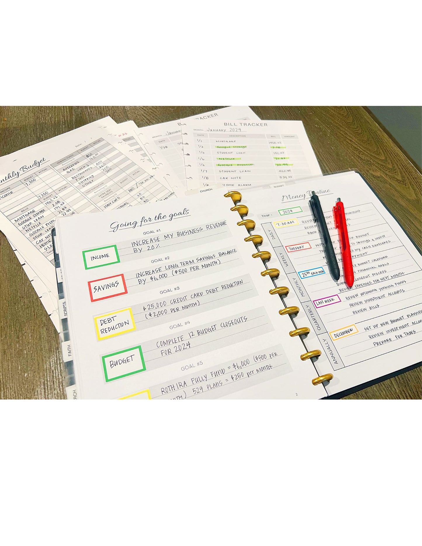 The Organized Money Budget Planner (LETTER SIZE)